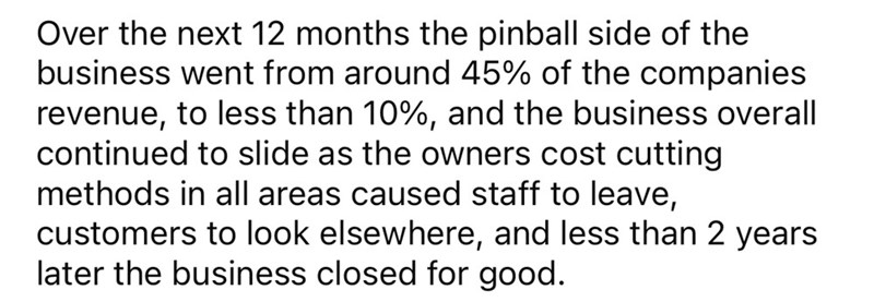 Ignorant Business Owner Fires Pinball Machine Expert, Causing Sales To Drop By Almost Half - Jarastyle