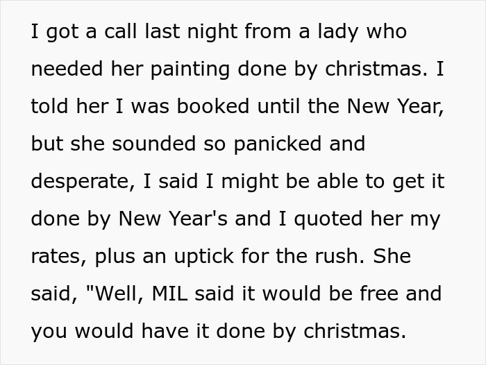 Artist Finds Out Her MIL Is Promising Her Painting Services Free Of Charge "As A Gift" - Jarastyle