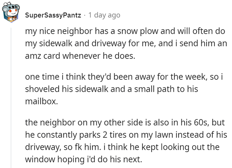 Snow Shoveling Man Takes Petty Revenge On Neighbor Who Takes It For Granted - Jarastyle