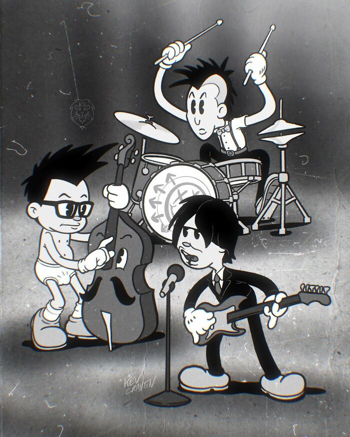 20 Iconic Rockstars Reimagined As 1930s Cartoons From Artist Kev Craven - Jarastyle