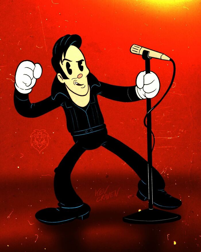 20 Iconic Rockstars Reimagined As 1930s Cartoons From Artist Kev Craven - Jarastyle