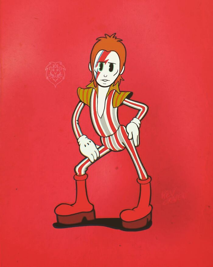 20 Iconic Rockstars Reimagined As 1930s Cartoons From Artist Kev Craven