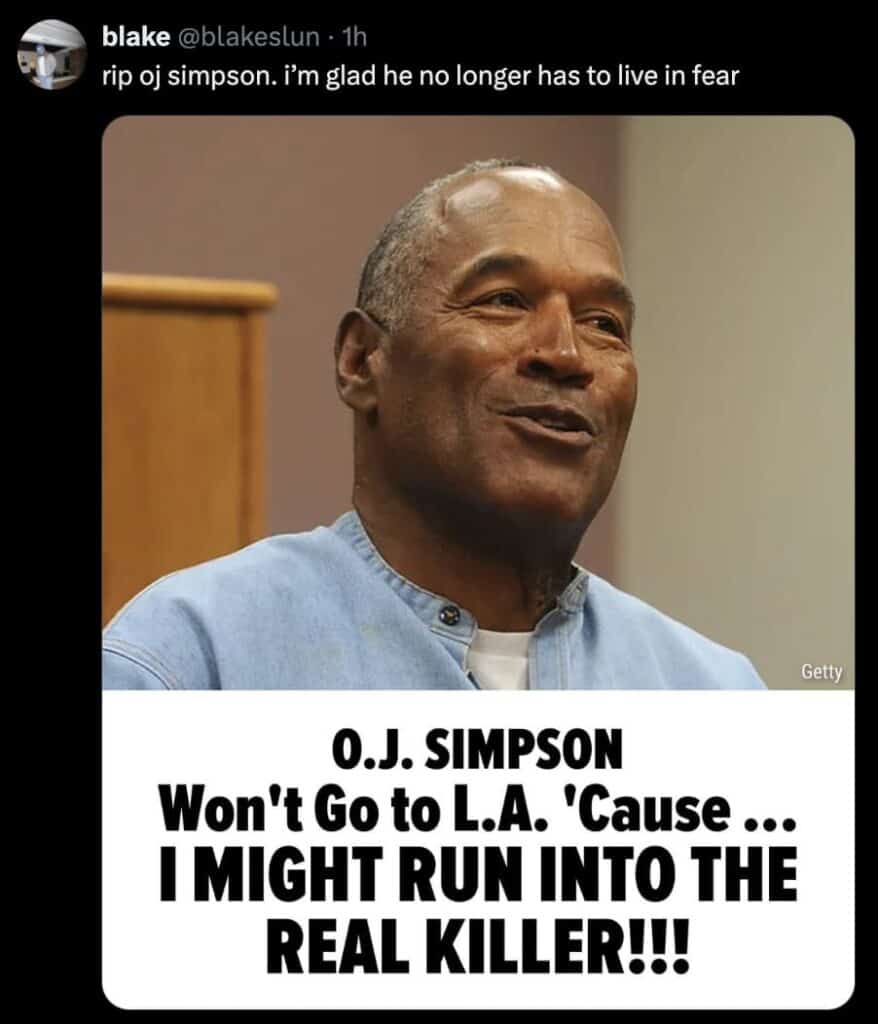 50 Funniest Memes About OJ Simpson Dying You Can Laugh At Guilt-Free