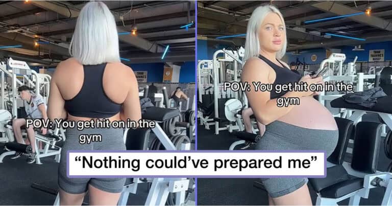 Mom Pregnant With Twins Hilariously Uses Huge Baby Bump To Scare Off Creepy Men At The Gym