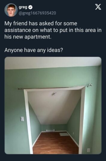 Random Apartment Guy Crowdsources Funny Interior Design Ideas For Random Space In ...
