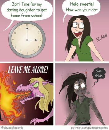 45 Relatable Comics About Life From The Female Perspective From "Pizza