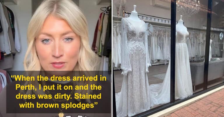 Influencer Claims Bridal Shop Sent A “Dirty” Dress, Faces Backlash And Lawsuit