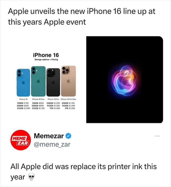25 Funniest Memes Roasting The iPhone 16 Launch