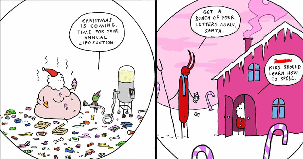 20+ Dark Humor Christmas Comics From Irreverent Artist Hugleikur Dagsson