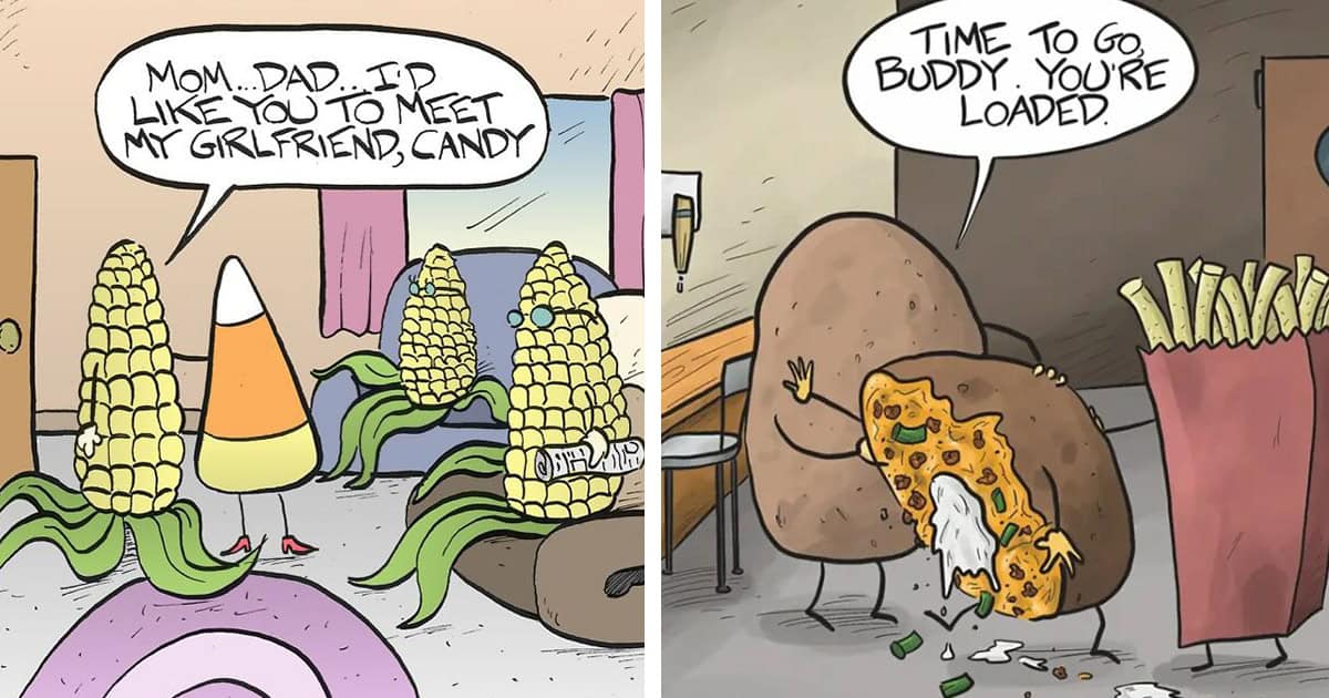 35 Deliciously Funny Food Comics From Hilarious Artist Nate Fakes