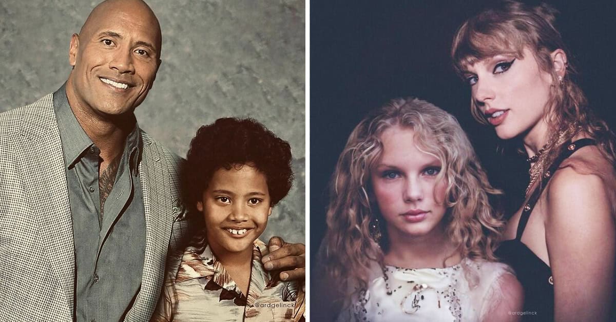 45 Older Celebrities Pictured With Their Younger Selves That Prove Time Cannot Be Stopped For Anyone