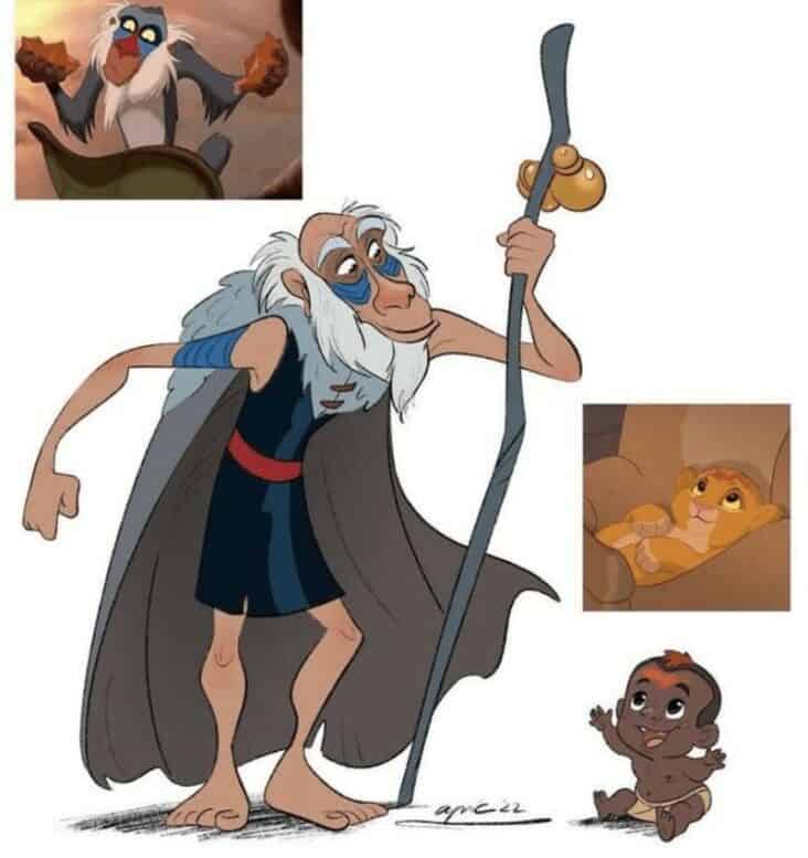 35 Iconic Disney Animals Recreated As Humans By Illustrator Alexander Pick