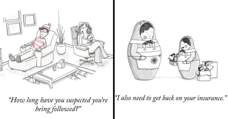 45 Funny And Slightly Absurd One-Panel Comics From New Yorker Cartoonist Navied
