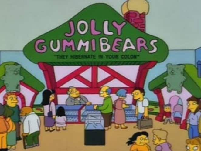 Jolly gummibears is a cartoon character from the simpsons.
