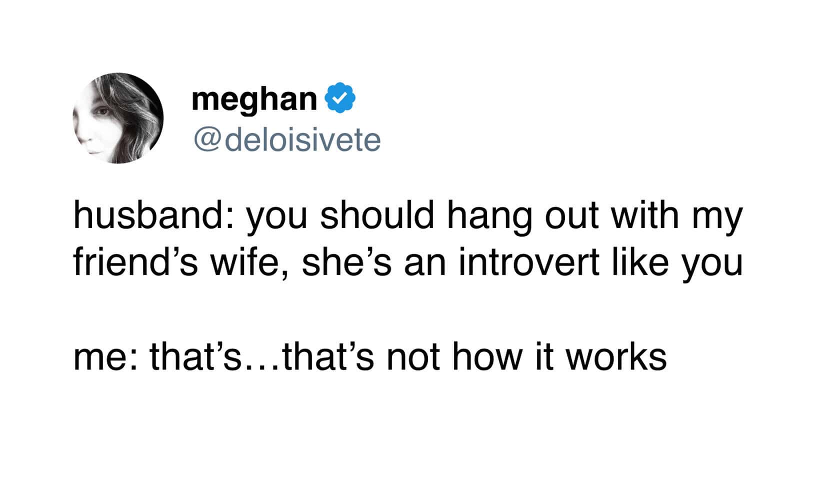 Funny meme from Pleated Jeans featuring a humorous conversation about hanging out with a friend's wi.