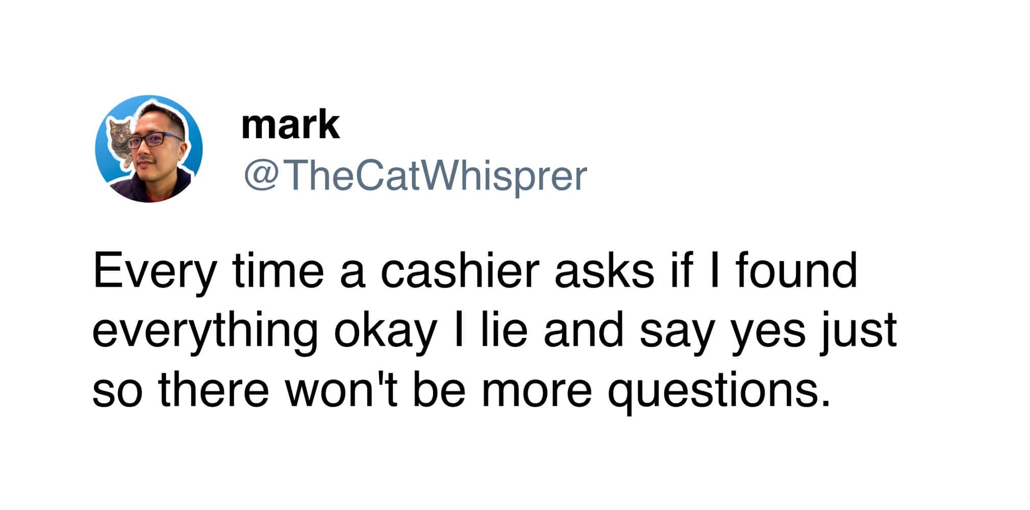 Pleated Jeans humorous cartoon of a cashier asking about found items.