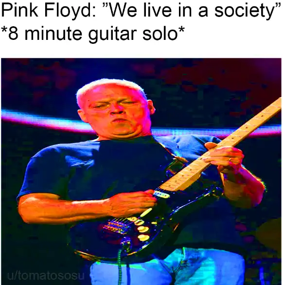 Pink Floyd "We live in a society" 8-minute guitar solo.
