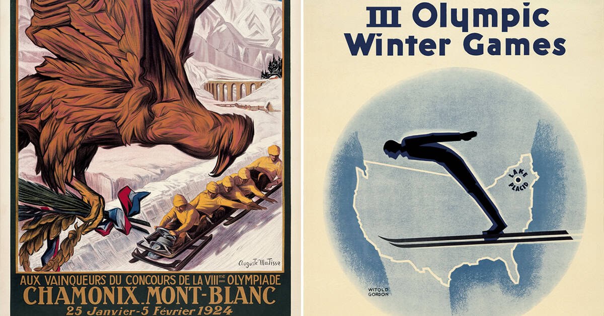 23 Vintage Winter Olympics Posters That Show How Much The Games Have Changed Over Time