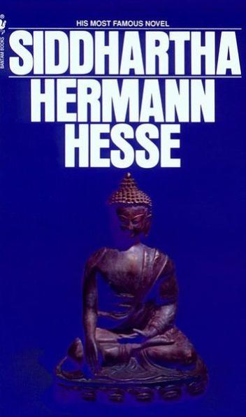 Cover of Siddhartha by Hermann Hesse featuring a Buddha statue on a blue background.