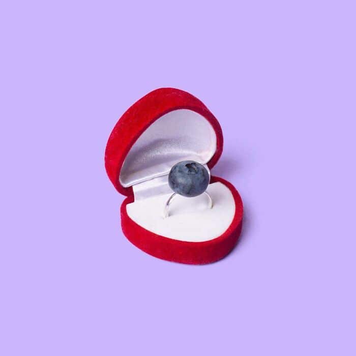 Elegant blueberry in a jewelry box.