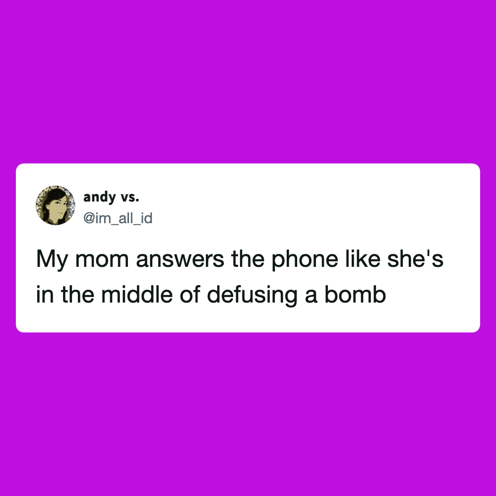 Funny meme from Pleated Jeans showing a humorous text about a mom defusing a bomb.