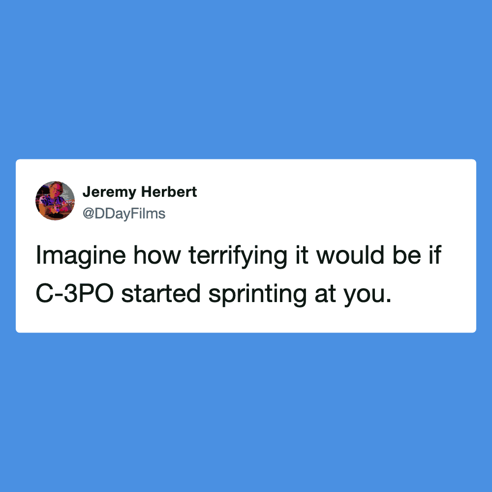 C-3PO sprinting meme for humor and pop culture fans.