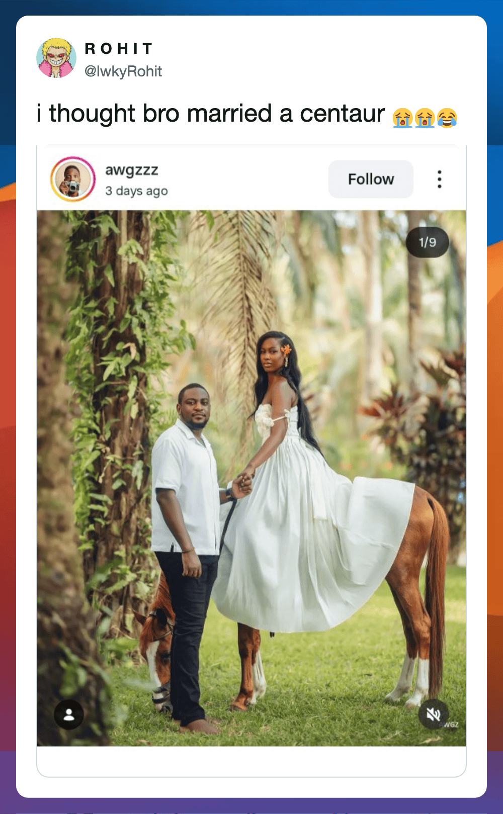 Woman in a white dress riding a horse in a lush forest environment.