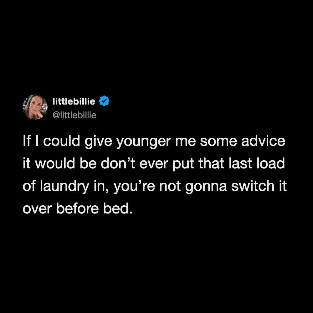 Humorous quote about laundry and age.