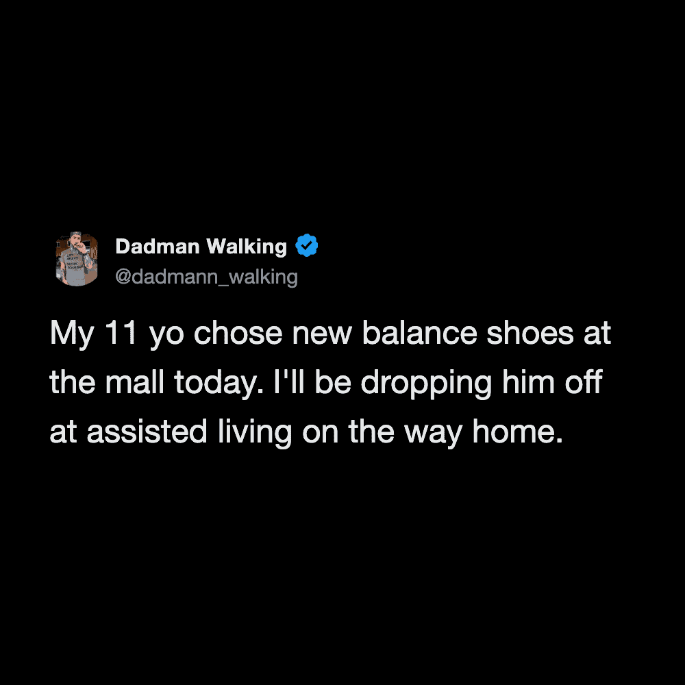 Humorous meme about choosing new balance shoes at the mall.