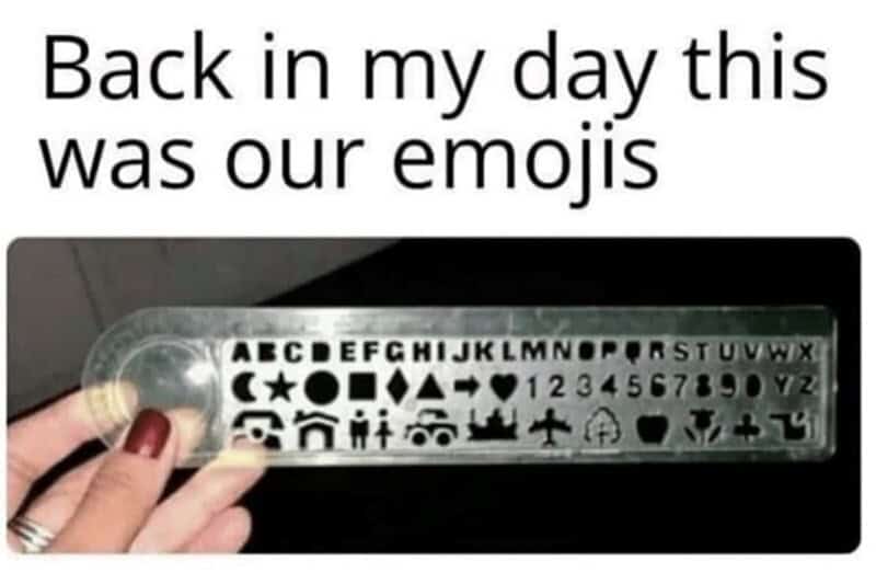 Emoji stencil for genx memes, nostalgic design representing early digital communication symbols.