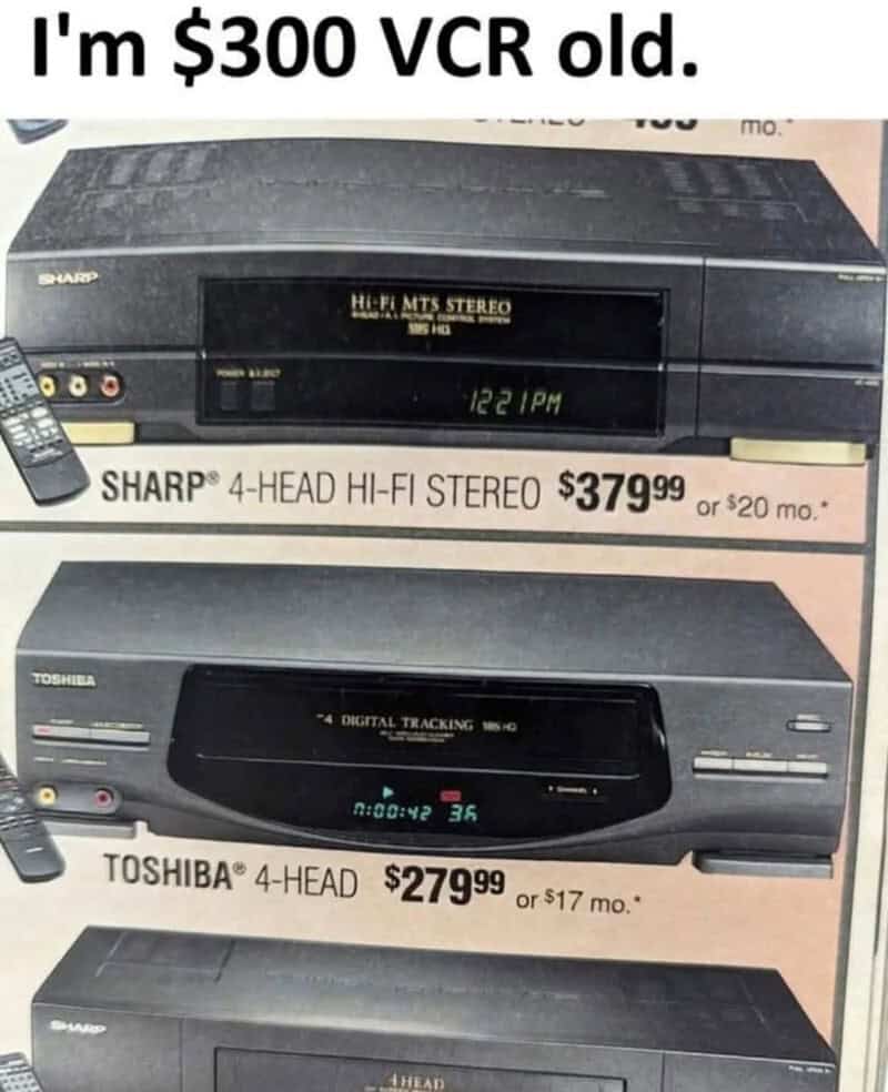 Vintage VCR and DVD player setup for genx memes, showcasing old-school home entertainment technology.