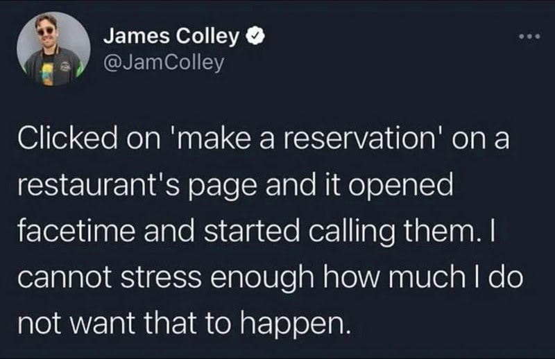 Person clicking reservation button on restaurant website, emphasizing online booking.