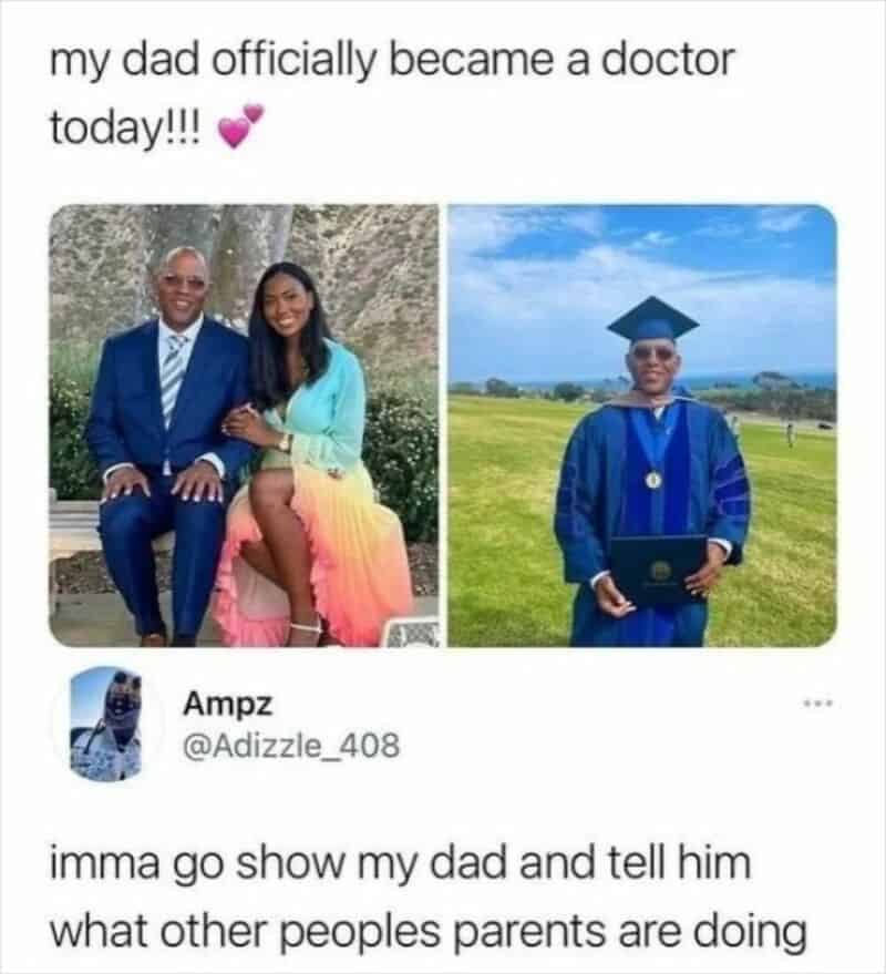 Happy father and daughter at graduation, showcasing family pride and achievement.