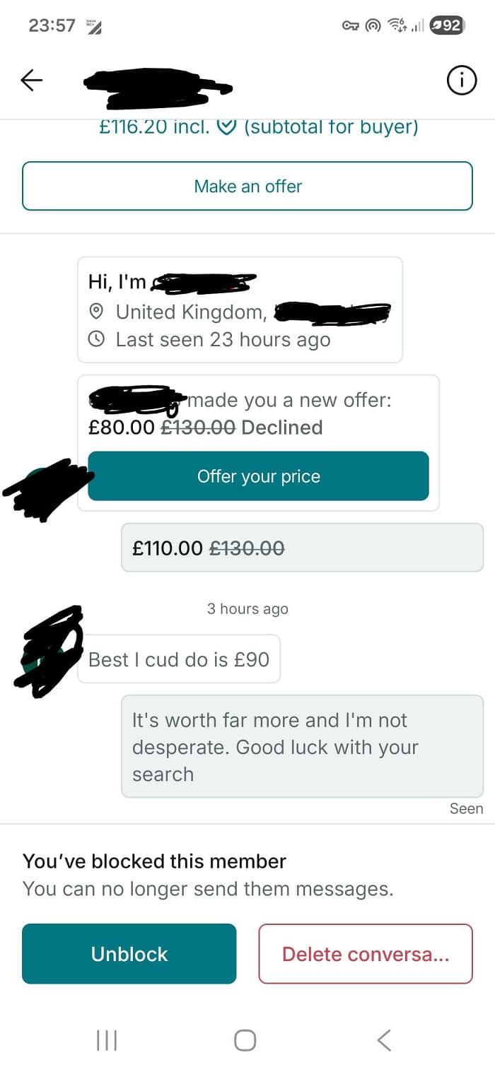 Humorous Pleated Jeans meme featuring a funny online shopping conversation.