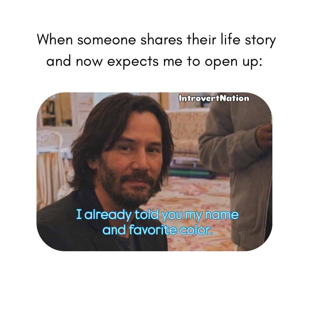 "Man with beard and long hair, smiling, with text overlay about sharing life stories and names.".