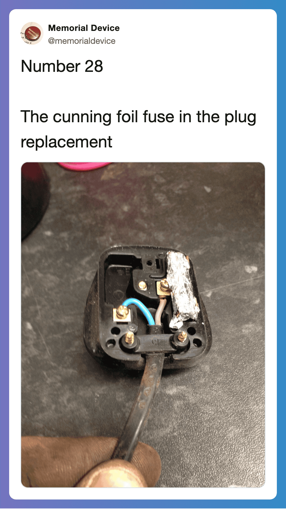 Old electrical outlet with damaged wiring and fuse, reminiscent of 1970s household hazards.