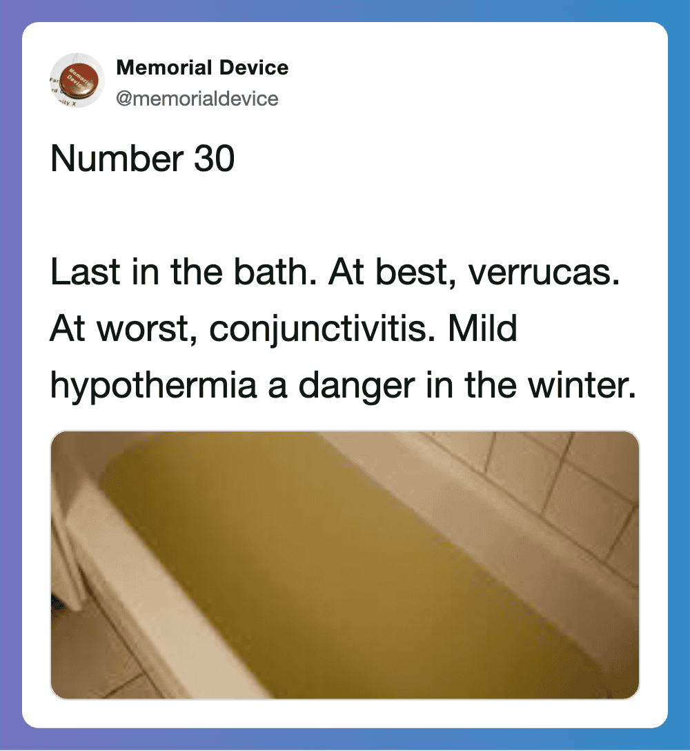 Vintage 70s bathtub filled with murky water, reflecting household hazards.