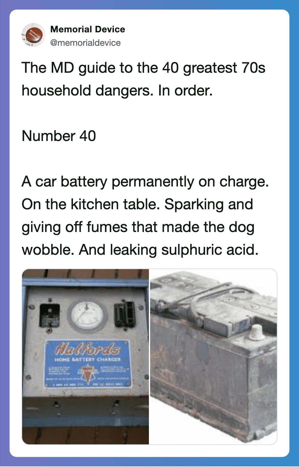 Vintage 1970s household hazards and appliances from the kitchen and garage.