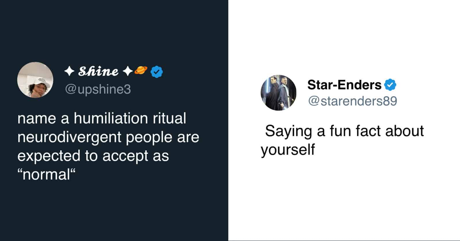Neurodivergent individuals sharing humiliation rituals they face as "normal".