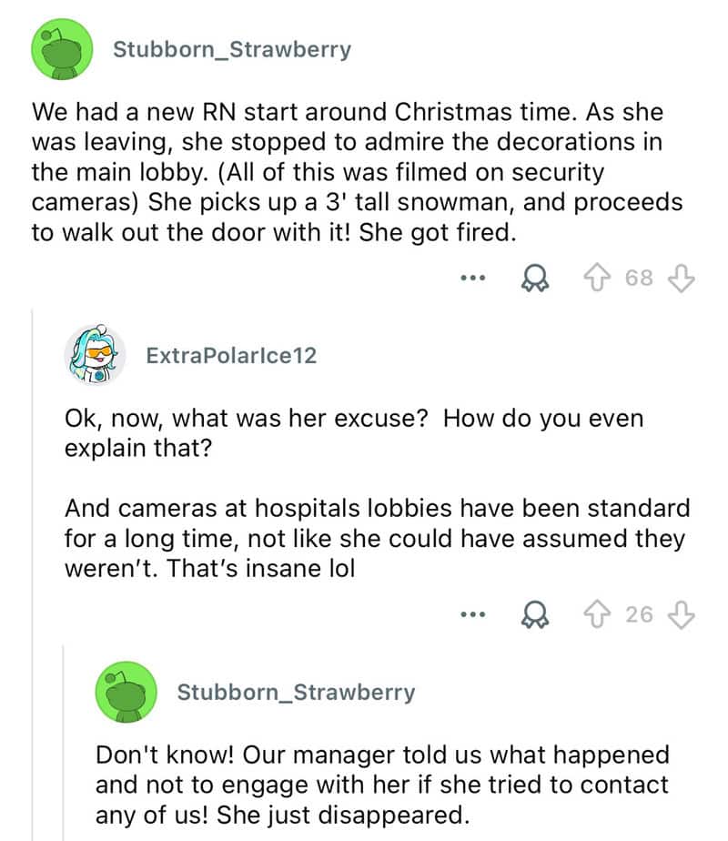 RN start Christmas decorations in main lobby, snowman, fired.