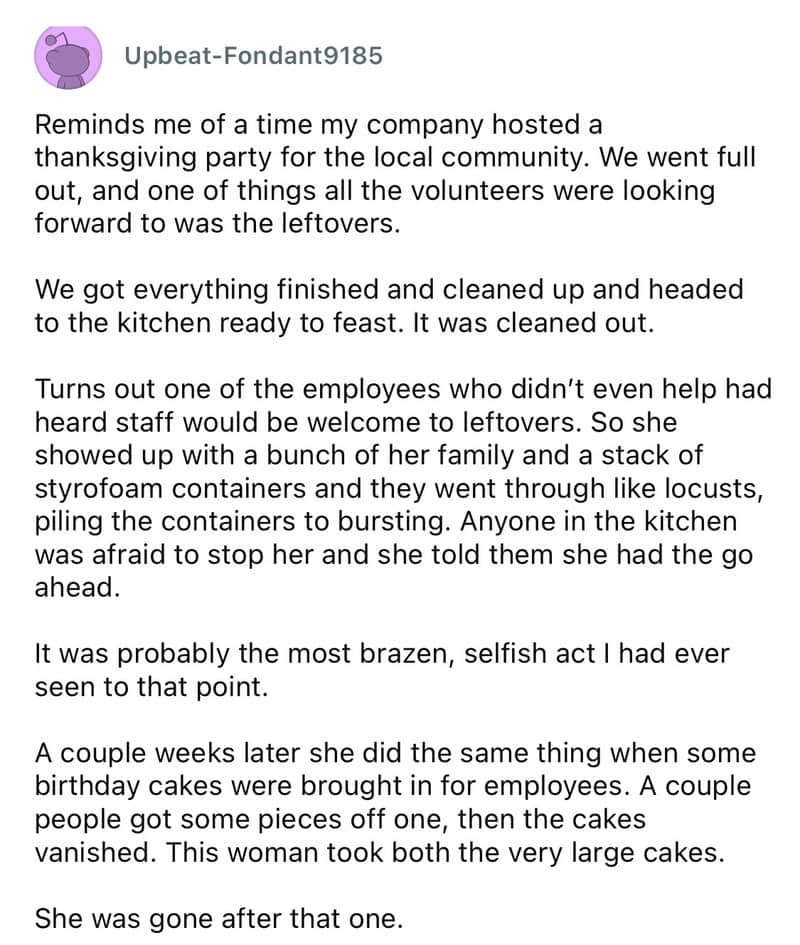 Reminds me of a company thanksgiving party with volunteers and leftover food.