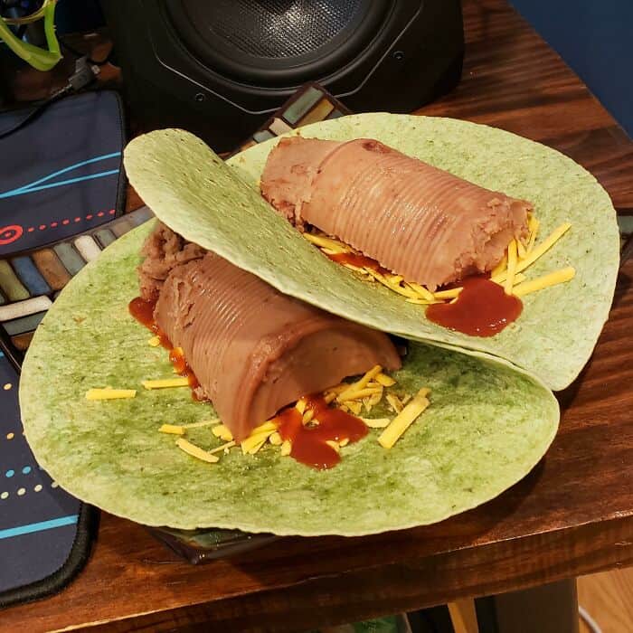 Deliciously unusual food presentation with chocolate and cheese, perfect for cursed food themes.
