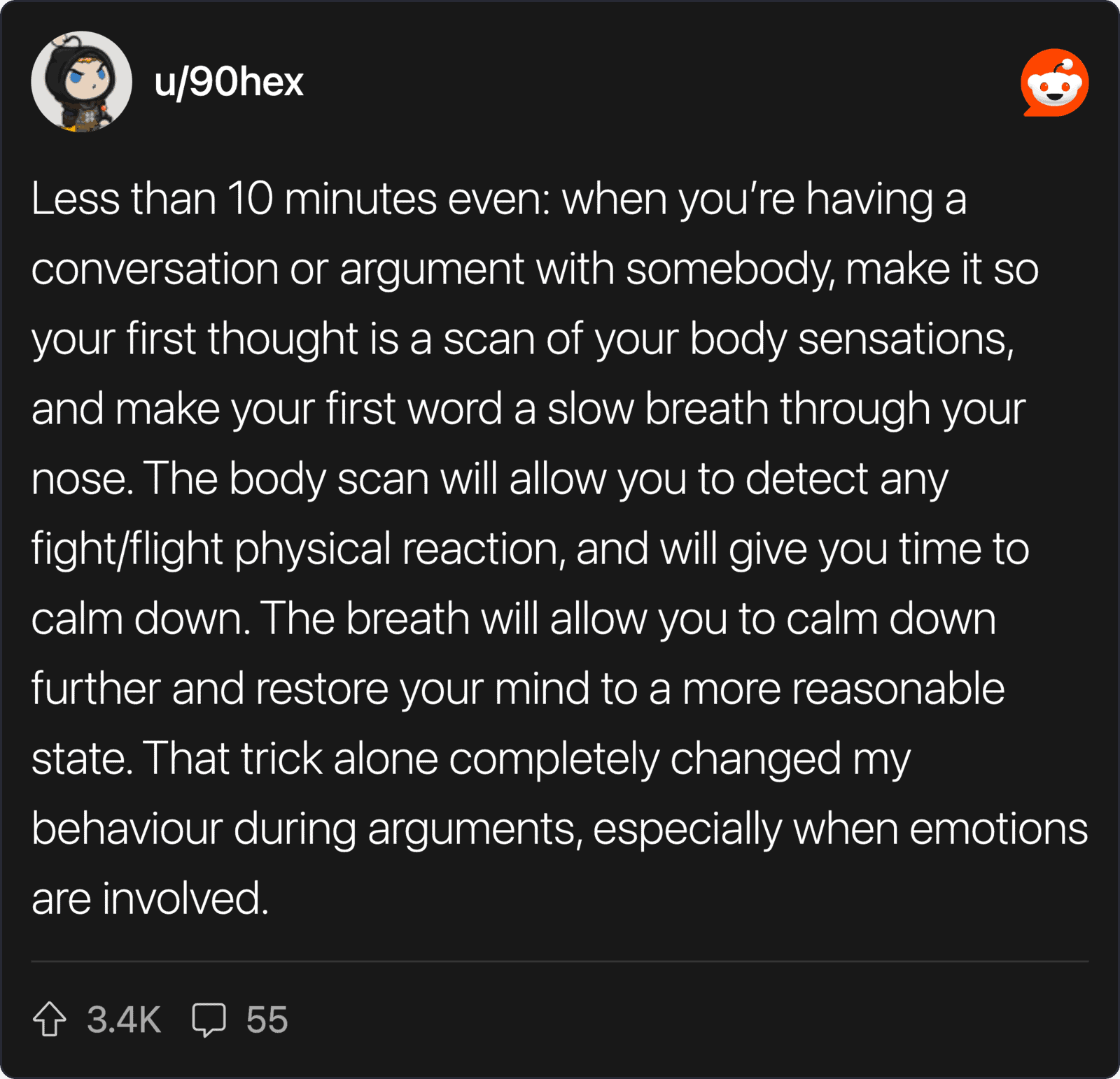 Pleated Jeans humorous meme about body scan and emotional control.