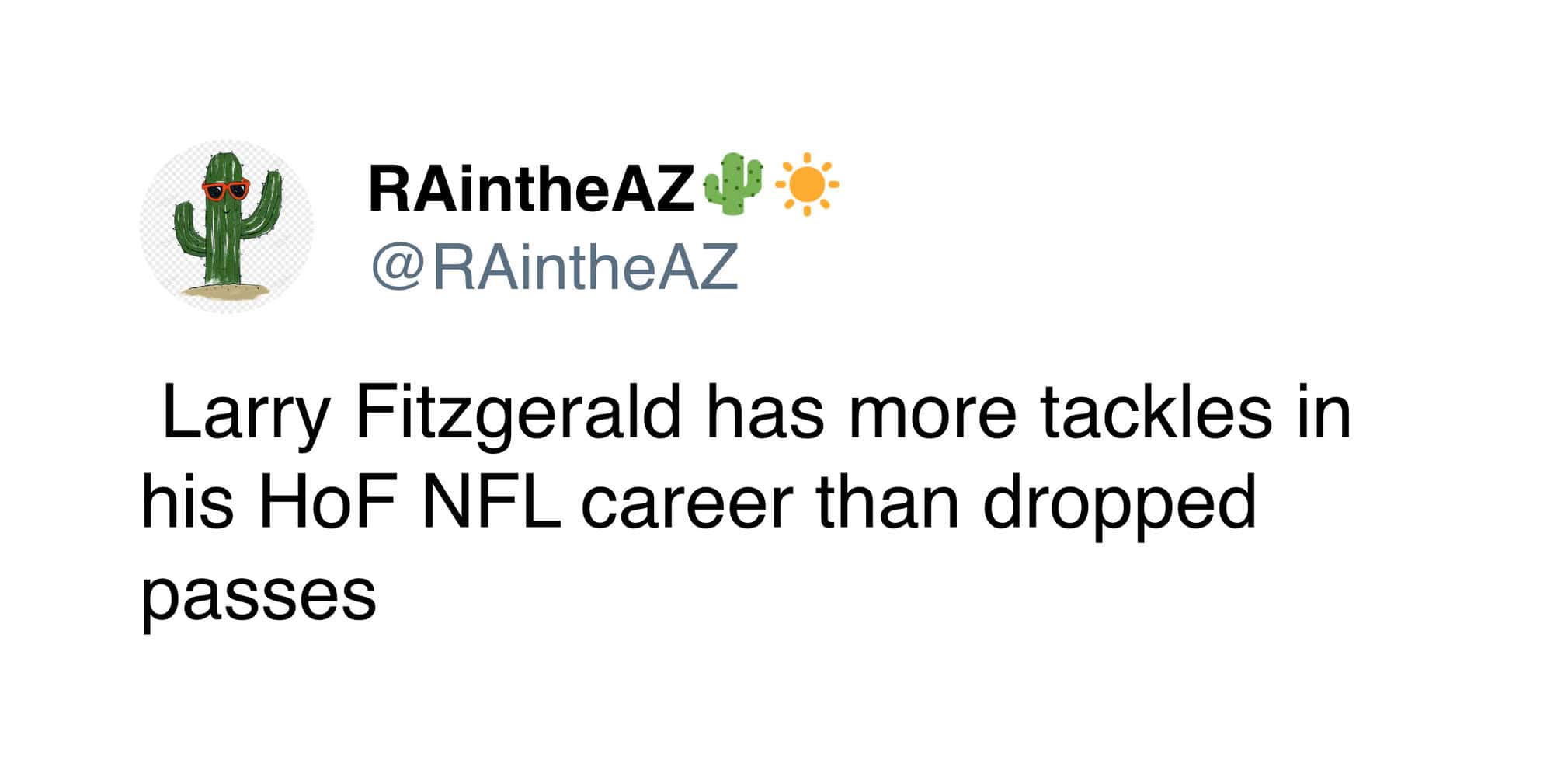 Humorous meme from Pleated Jeans featuring Larry Fitzgerald tackling in NFL.