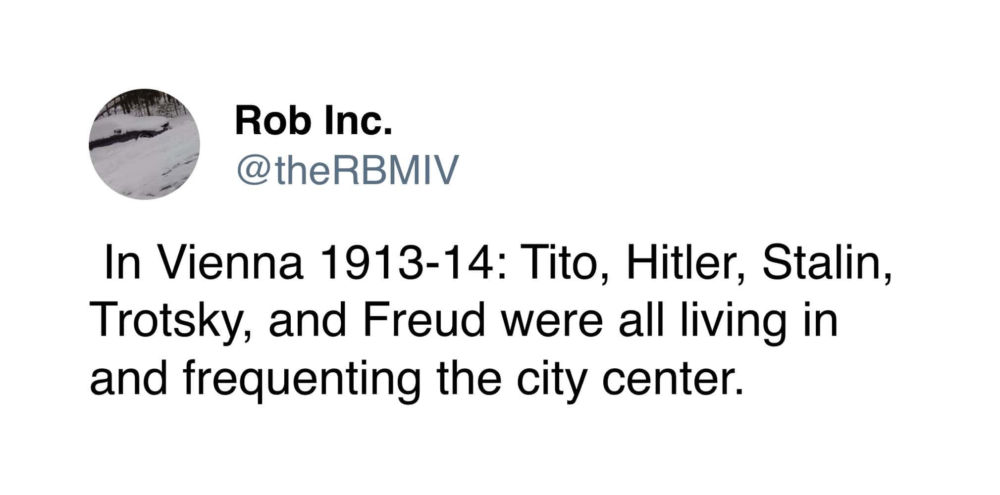Historical photo of Vienna city center, 1913-14, featuring prominent figures like Tito, Hitler, Stal.