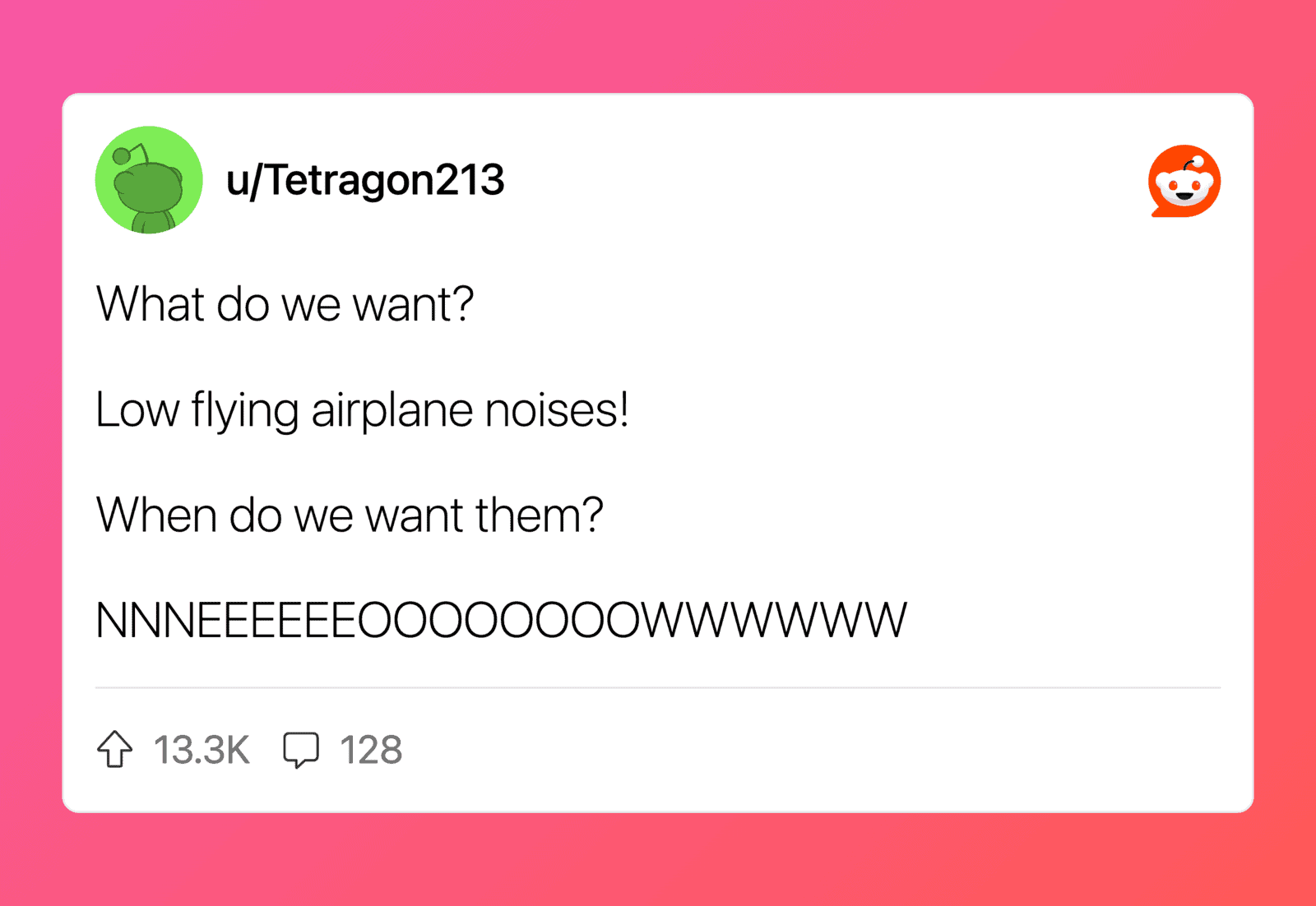 Funny airplane noise joke meme.
