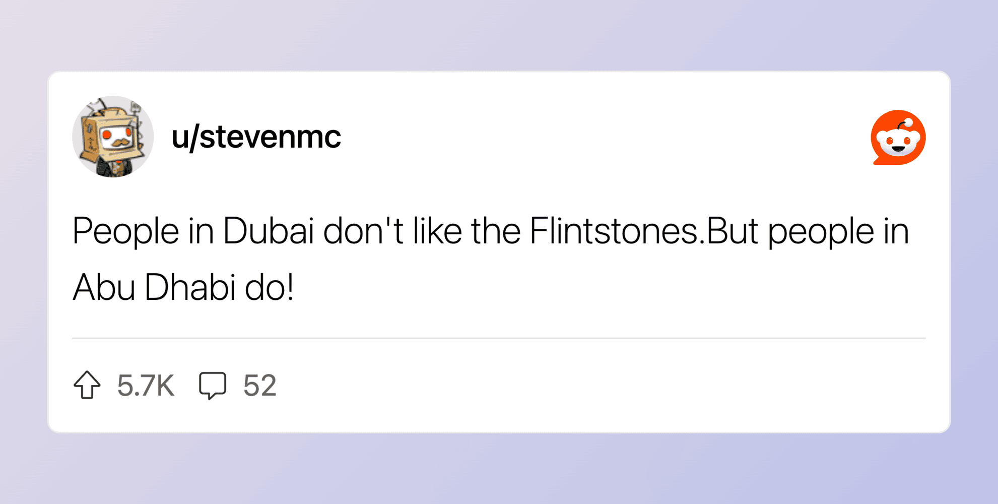 Humorous image of a joke about Dubai and Abu Dhabi from Pleated Jeans.