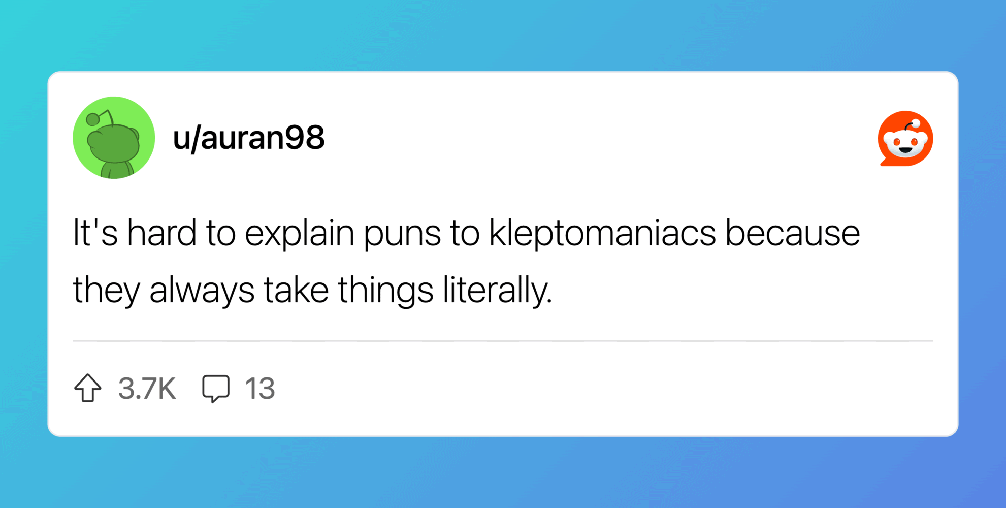 Humorous image from Pleated Jeans featuring a joke about kleptomaniacs.