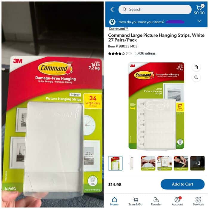 Command Large Picture Hanging Strips, White, 27 Pairs/Pack, Damage-Free, Indoor Use, 16 x 7.2 cm, 34.