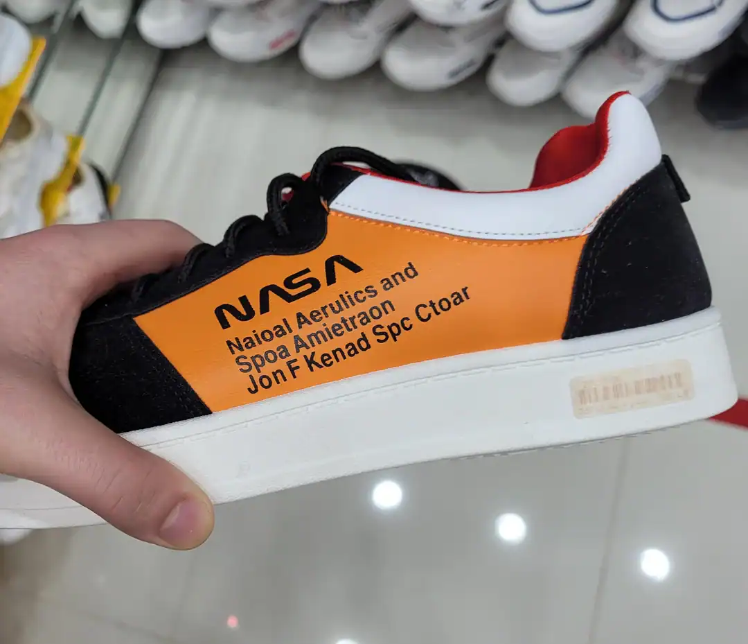 High-quality sneaker featuring NASA and SpaceX branding, perfect for space fans and sneaker collecto.